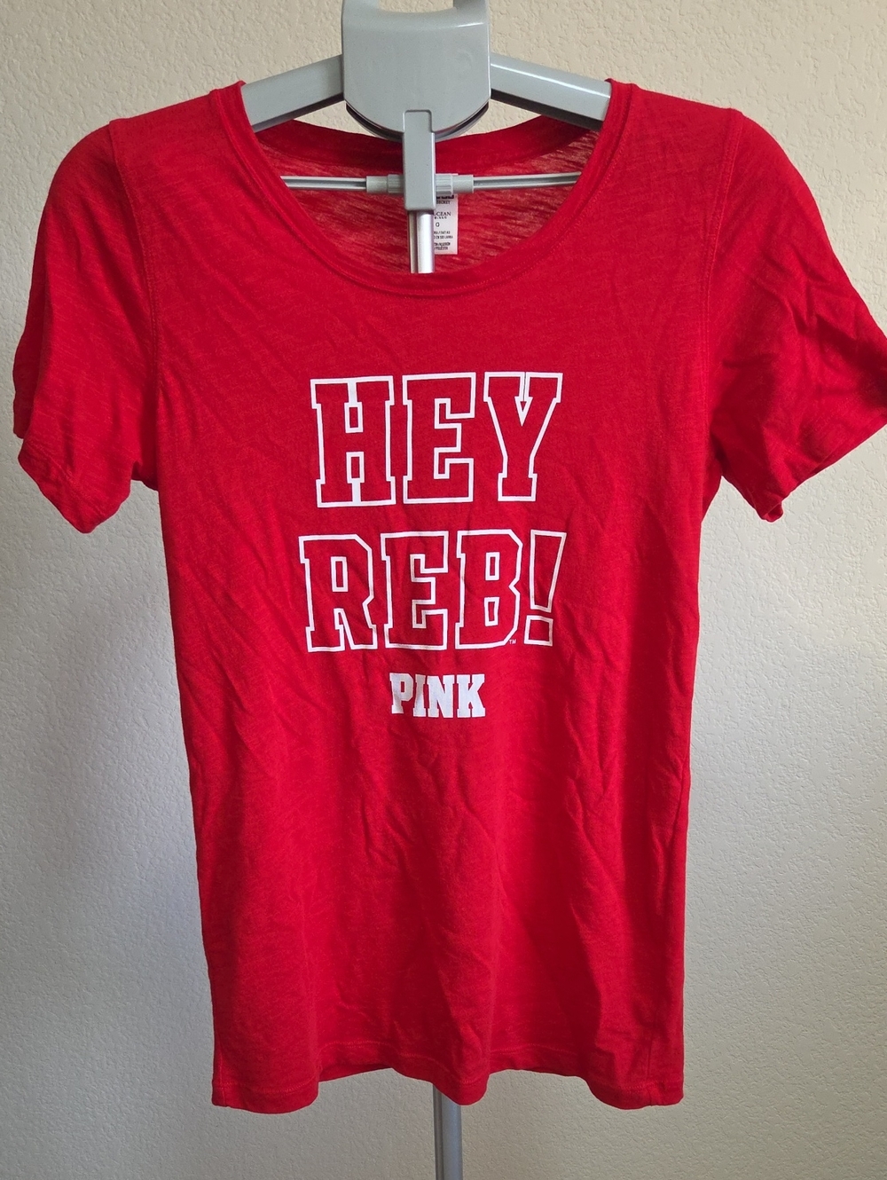 PINK Victoria's Secret Red Short-Sleeve 'HEY REB!' Graphic Tee